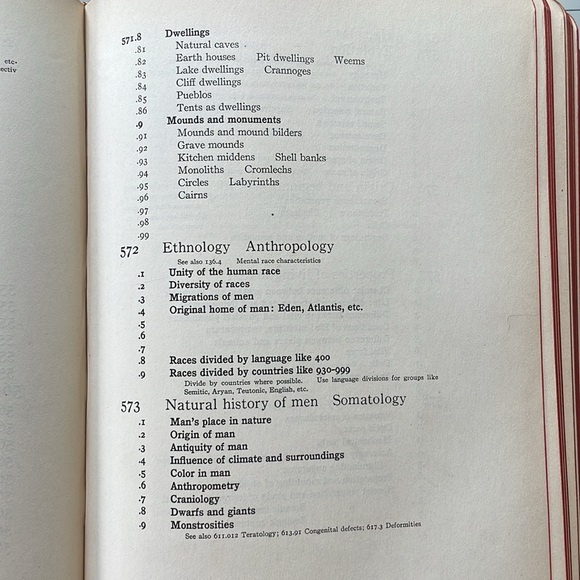 Dewey Decimal Classification and Index by Melvil Dewey, Ed. 8, copyright 1913 - Picture 13 of 16